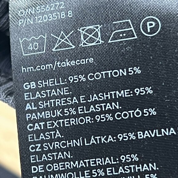 H&M Divided Ribbed Long Sleeve Crop Top Grey Charcoal Crew Neck Fitted Stretchy - Picture 7 of 8